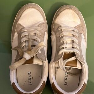 J. Crew White and Brown Casual Sneakers